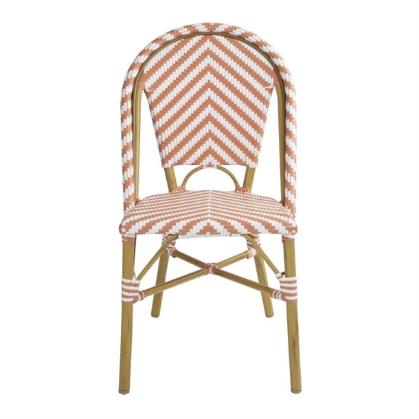 Bolero Parisian Style Rattan Side Chair Coral (2 Pack) fu534