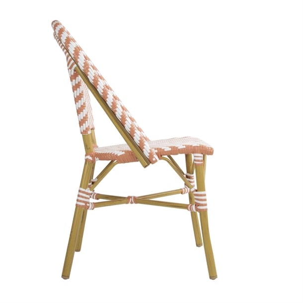 Bolero Parisian Style Rattan Side Chair Coral (2 Pack) fu534