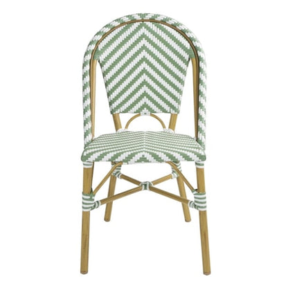 Bolero Parisian Style Rattan Side Chair Light Green (2 Pack) fu535