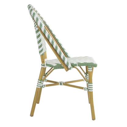 Bolero Parisian Style Rattan Side Chair Light Green (2 Pack) fu535