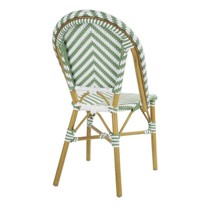 Bolero Parisian Style Rattan Side Chair Light Green (2 Pack) fu535