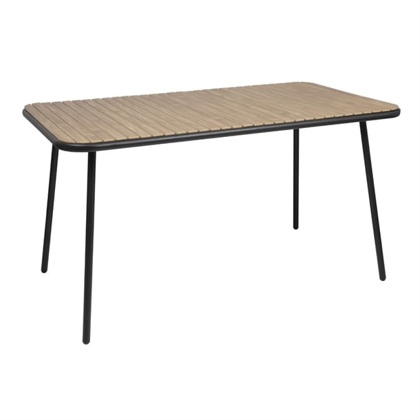 Bolero Santorini Rectangular Table Wood Effect 1400mm fu536