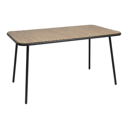 Bolero Santorini Rectangular Table Wood Effect 1400mm fu536