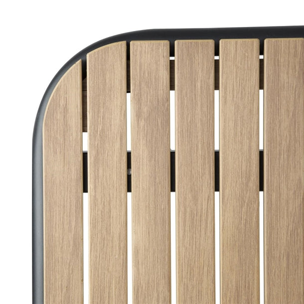 Bolero Santorini Rectangular Table Wood Effect 1400mm fu536