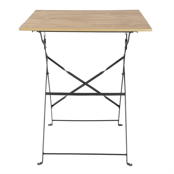 Bolero Perth Wood Effect Pavement Style Steel Table Square 600mm fu538