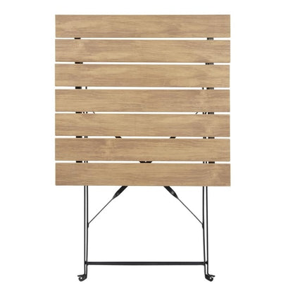 Bolero Perth Wood Effect Pavement Style Steel Table Square 600mm fu538
