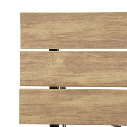 Bolero Perth Wood Effect Pavement Style Steel Table Square 600mm fu538