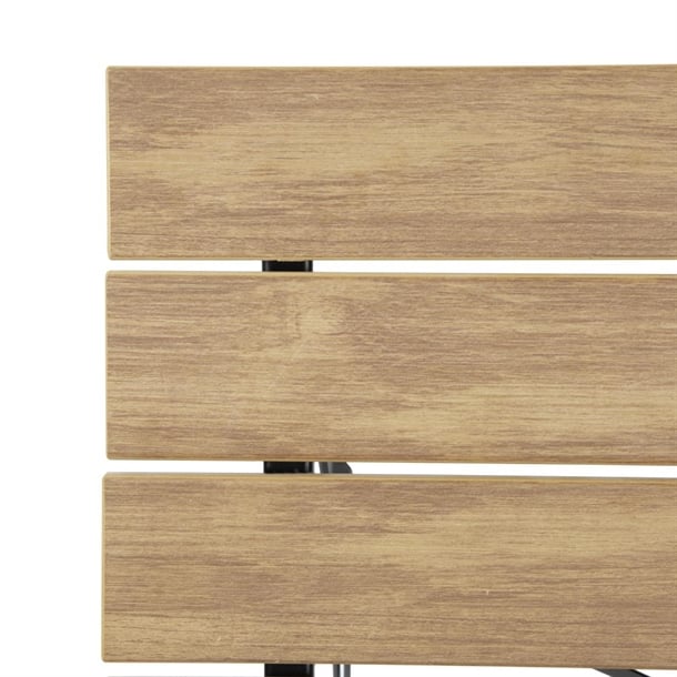 Bolero Perth Wood Effect Pavement Style Steel Table Square 600mm fu538