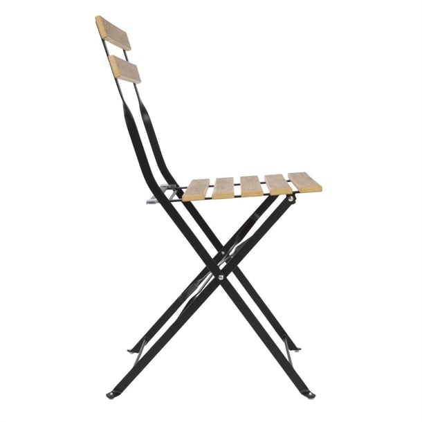 Bolero Perth Wood Effect Pavement Style Steel Folding Chairs (2 Pack) fu539