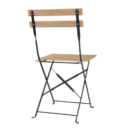 Bolero Perth Wood Effect Pavement Style Steel Folding Chairs (2 Pack) fu539