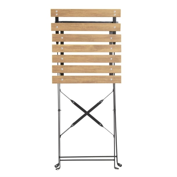 Bolero Perth Wood Effect Pavement Style Steel Folding Chairs (2 Pack) fu539