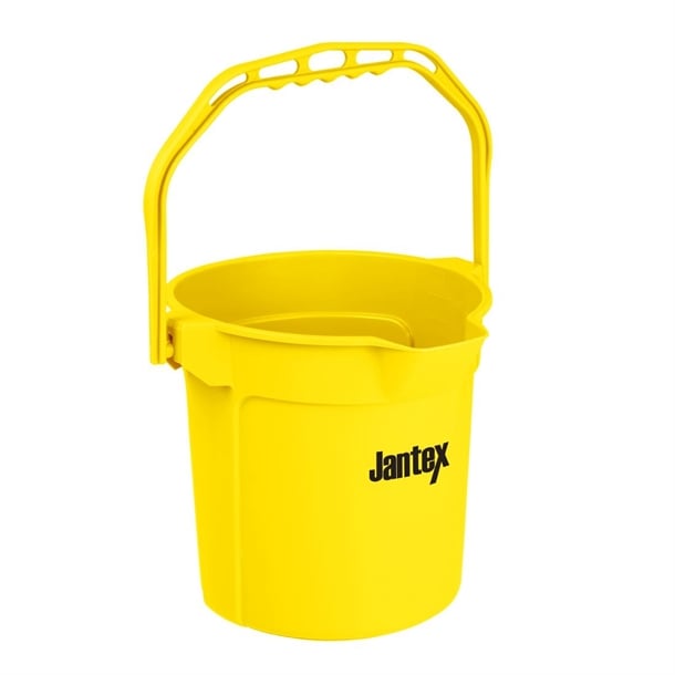 Jantex Yellow Graduated Bucket with Pouring Lip 10ltr fu834