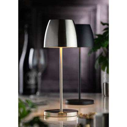 Utopia Montserrat LED Cordless Table Lamp 300mm Brushed Silver (6 Pack) fu987