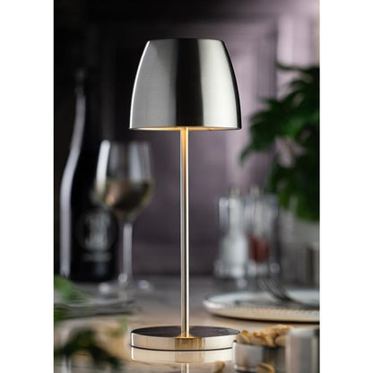Utopia Montserrat LED Cordless Table Lamp 300mm Brushed Silver (6 Pack) fu987