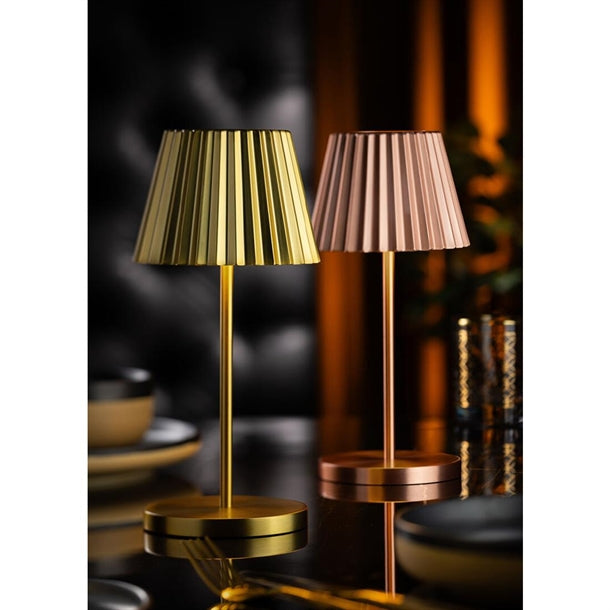 Utopia Dominica LED Cordless Table Lamp 260mm Brushed Gold (6 Pack) fu990