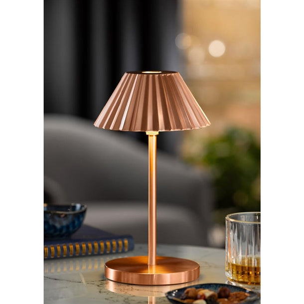 Utopia Aruba LED Cordless Table Lamp 230mm Brushed Copper (6 Pack) fu995