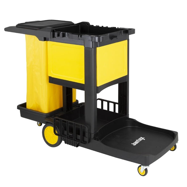 Jantex Cleaning Trolley Black with Lockable Cabinet fu998