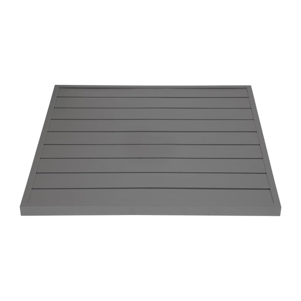 Bolero Aluminium Square Table Top Dark Grey 700mm fw597