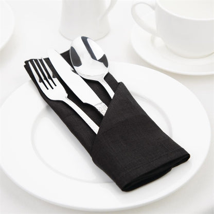 Olympia Linen Table Napkin Black 400x400mm (12 Pack) fw697