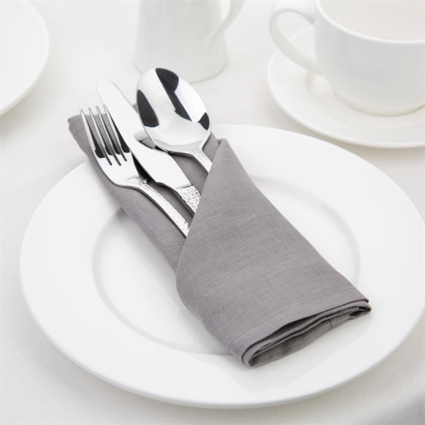 Olympia Linen Table Napkin Grey 400x400mm (12 Pack) fw698