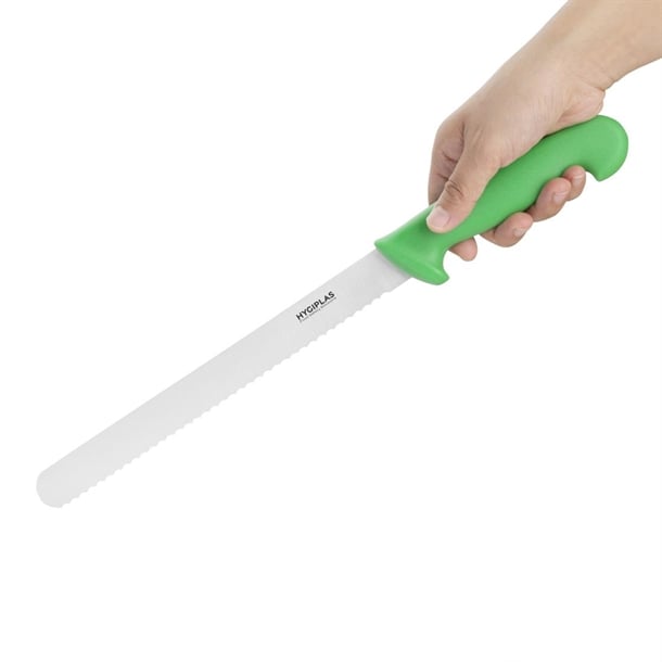 Hygiplas Serrated Slicer Green 24.8cm fx121