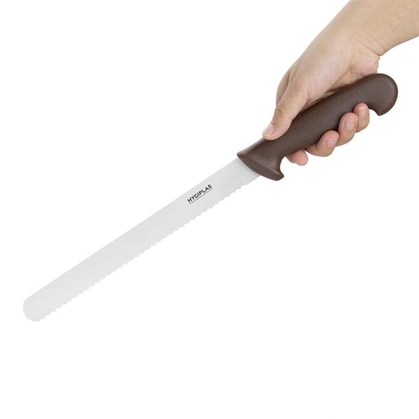 Hygiplas Serrated Slicer Brown 24.8cm fx122