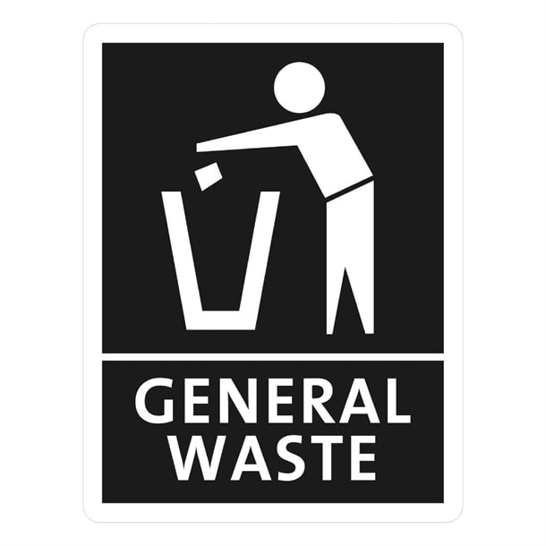 Jantex Slim Bin General Waste Label fx192