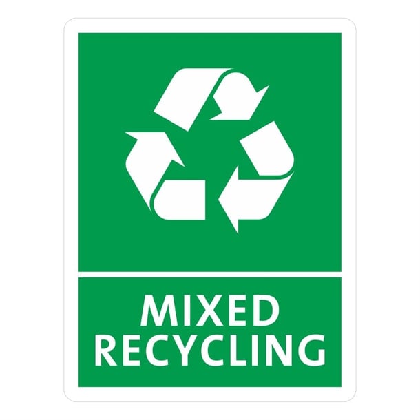 Jantex Slim Bin Mixed Recycling Label fx196