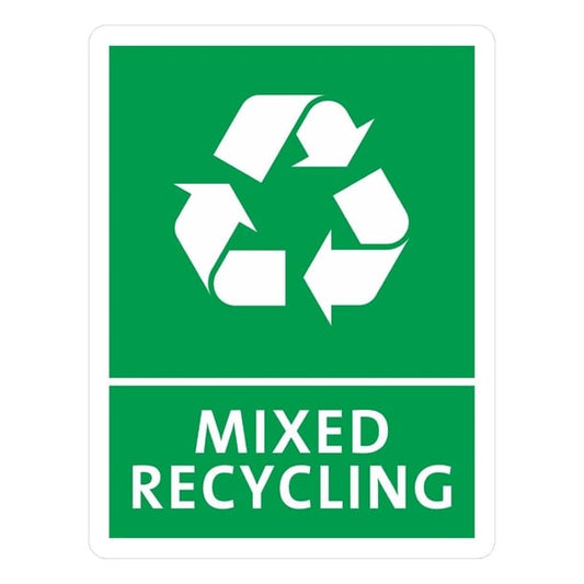 Jantex Slim Bin Mixed Recycling Label fx196