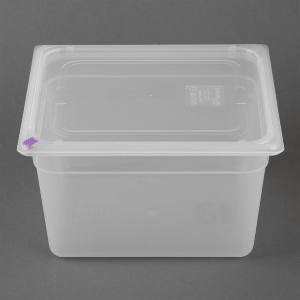 Hygiplas Click PP GN Container 1/2 with Lid & 7 Colour Clips 200mm 11.7Ltr (4 Pack) fz091