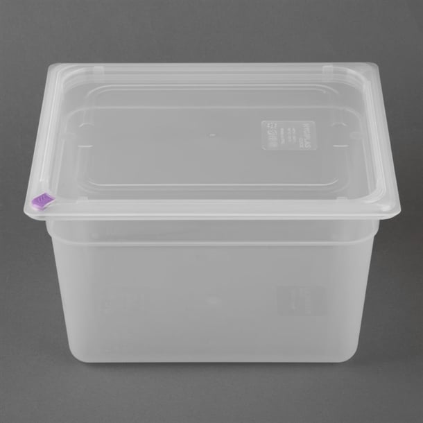 Hygiplas Click PP GN Container 1/2 with Lid & 7 Colour Clips 200mm 11.7Ltr (4 Pack) fz091