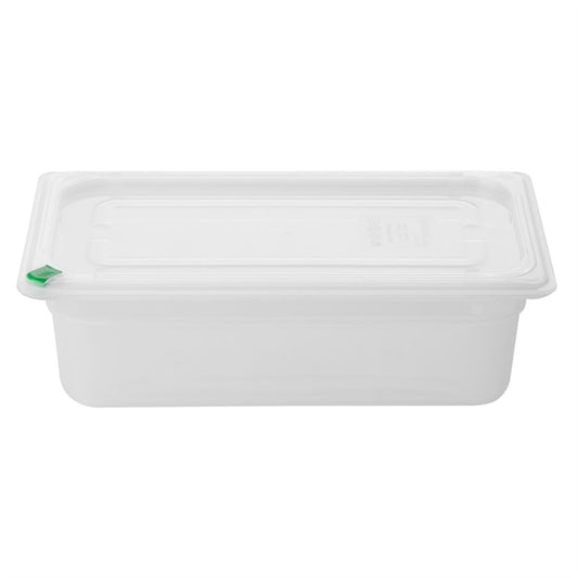 Hygiplas Click PP GN Container 1/3 with Lid & 7 Colour Clips 100mm 3.6Ltr (4 Pack) fz092