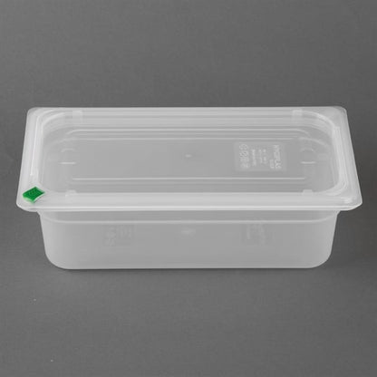 Hygiplas Click PP GN Container 1/3 with Lid & 7 Colour Clips 100mm 3.6Ltr (4 Pack) fz092