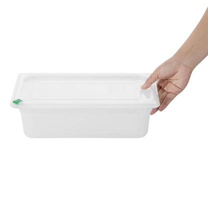 Hygiplas Click PP GN Container 1/3 with Lid & 7 Colour Clips 100mm 3.6Ltr (4 Pack) fz092