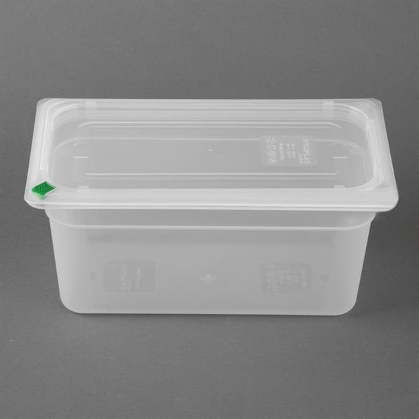 Hygiplas Click PP GN Container 1/3 with Lid & 7 Colour Clips 150mm 5.3Ltr (4 Pack) fz093