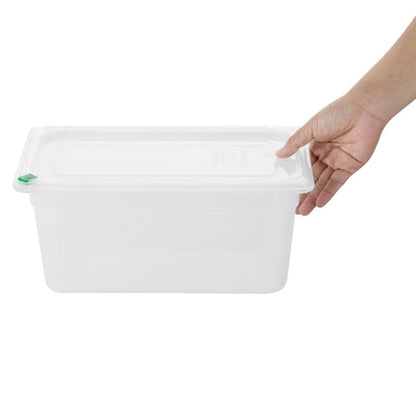 Hygiplas Click PP GN Container 1/3 with Lid & 7 Colour Clips 150mm 5.3Ltr (4 Pack) fz093
