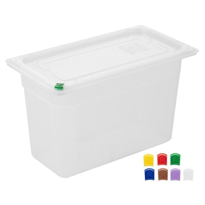 Hygiplas Click PP GN Container 1/3 with Lid & 7 Colour Clips 200mm 6.9Ltr (4 Pack) fz094