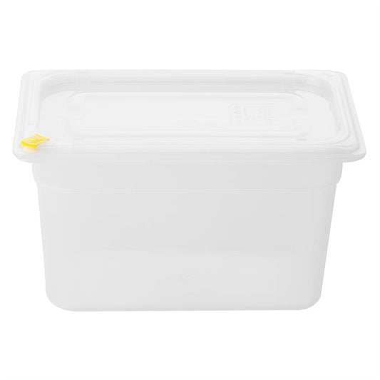 Hygiplas Click PP GN Container 1/4 with Lid & 7 Colour Clips 150mm 3.7Ltr (4 Pack) fz096