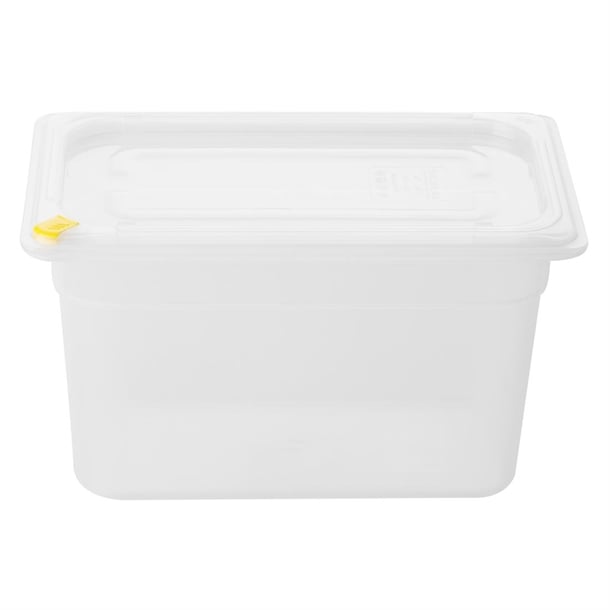 Hygiplas Click PP GN Container 1/4 with Lid & 7 Colour Clips 150mm 3.7Ltr (4 Pack) fz096