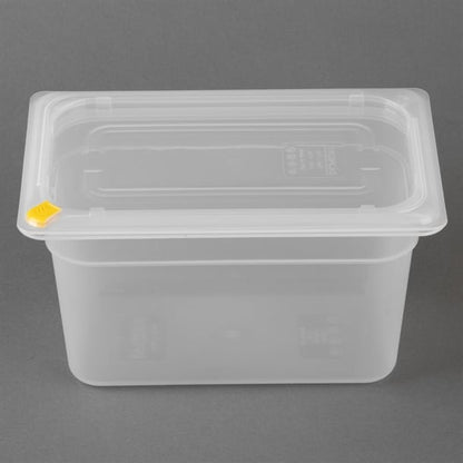 Hygiplas Click PP GN Container 1/4 with Lid & 7 Colour Clips 150mm 3.7Ltr (4 Pack) fz096