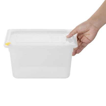 Hygiplas Click PP GN Container 1/4 with Lid & 7 Colour Clips 150mm 3.7Ltr (4 Pack) fz096
