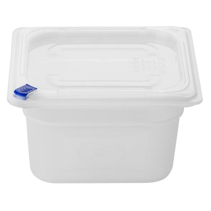 Hygiplas Click PP GN Container 1/6 with Lid & 7 Colour Clips 100mm 1.5Ltr (4 Pack) fz097