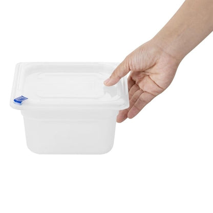 Hygiplas Click PP GN Container 1/6 with Lid & 7 Colour Clips 100mm 1.5Ltr (4 Pack) fz097