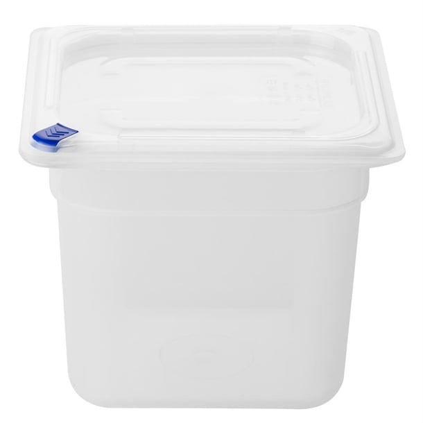 Hygiplas Click PP GN Container 1/6 with Lid & 7 Colour Clips 150mm 2.2Ltr (4 Pack) fz098