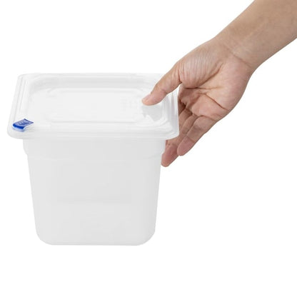 Hygiplas Click PP GN Container 1/6 with Lid & 7 Colour Clips 150mm 2.2Ltr (4 Pack) fz098