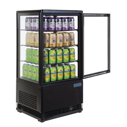 Polar C-Series Energy Efficient  Display Fridge Black 68Ltr cx577