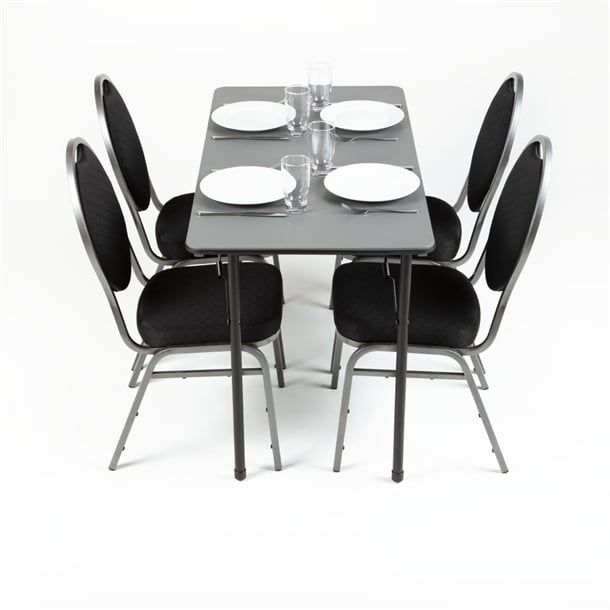 Bolero ABS Rectangular Folding Table Grey 4ft (Single) gc594