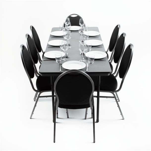 Bolero ABS Rectangular Folding Table Grey 6ft (Single) gc596
