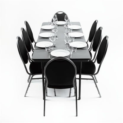 Bolero ABS Rectangular Folding Table Grey 6ft (Single) gc596