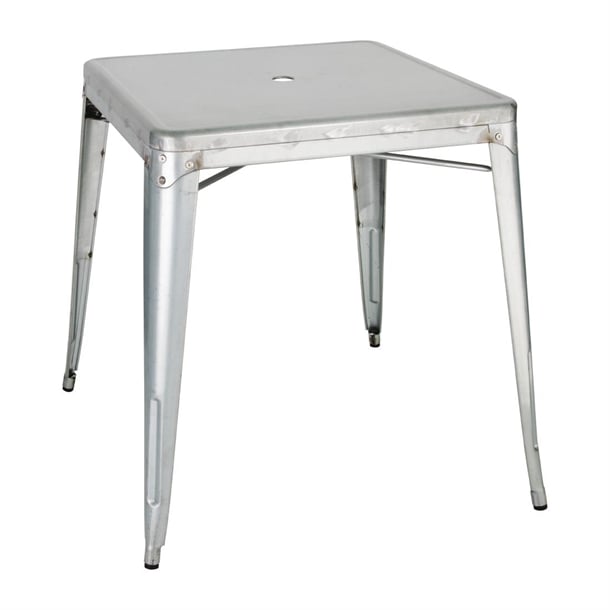 Bolero Bistro Galvanised Steel Square Table 668mm (Single) gc866
